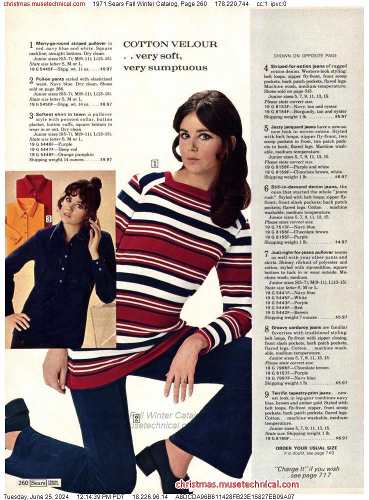 1971 Sears Fall Winter Catalog, Page 260