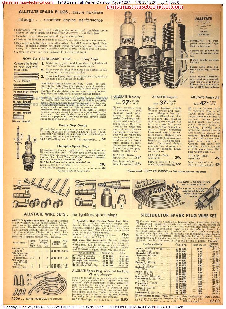 1948 Sears Fall Winter Catalog, Page 1207