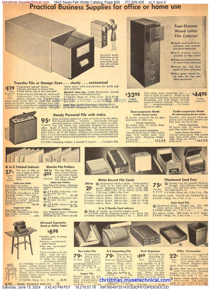 1943 Sears Fall Winter Catalog, Page 689