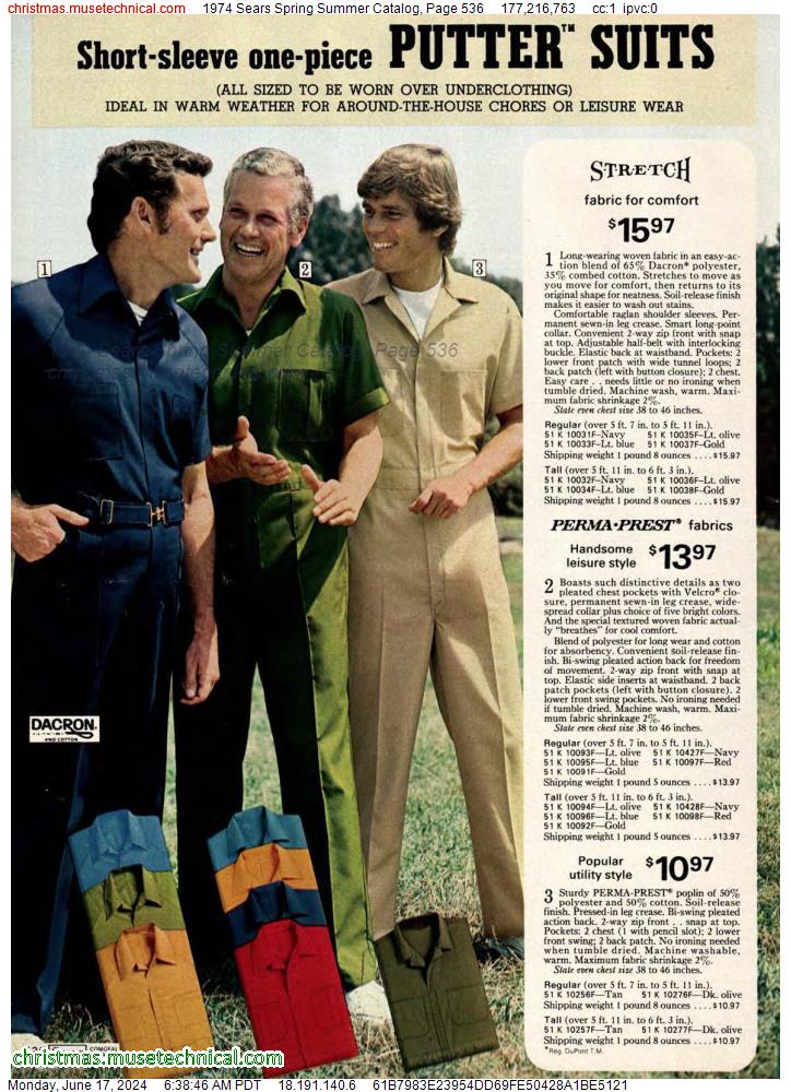 1974 Sears Spring Summer Catalog, Page 536