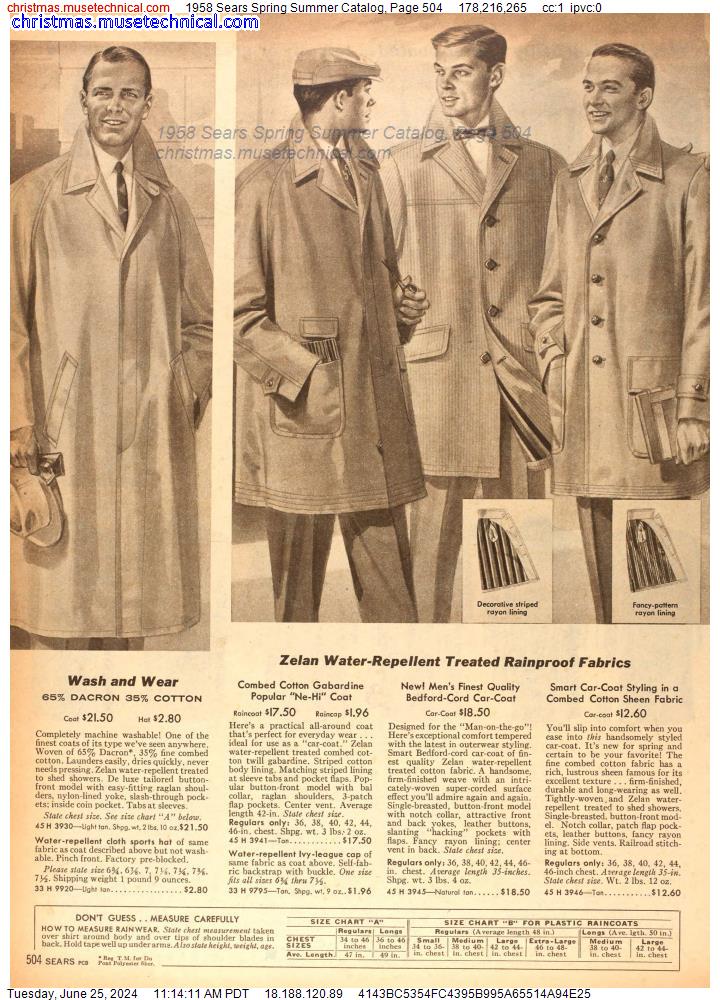 1958 Sears Spring Summer Catalog, Page 504
