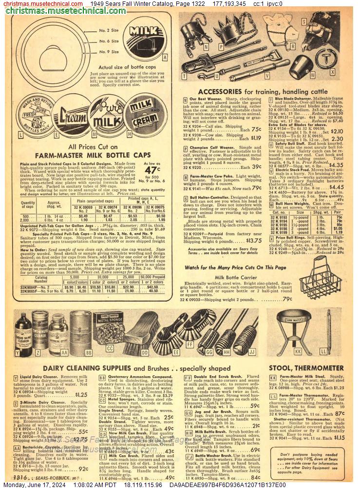 1949 Sears Fall Winter Catalog, Page 1322