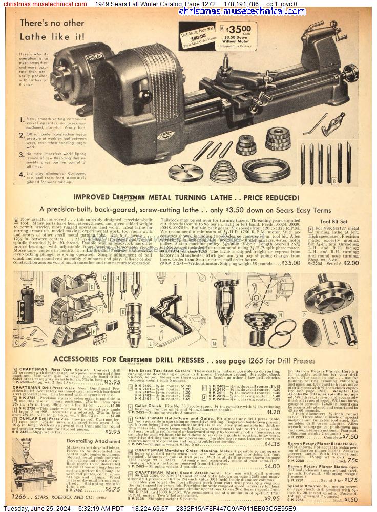 1949 Sears Fall Winter Catalog, Page 1272