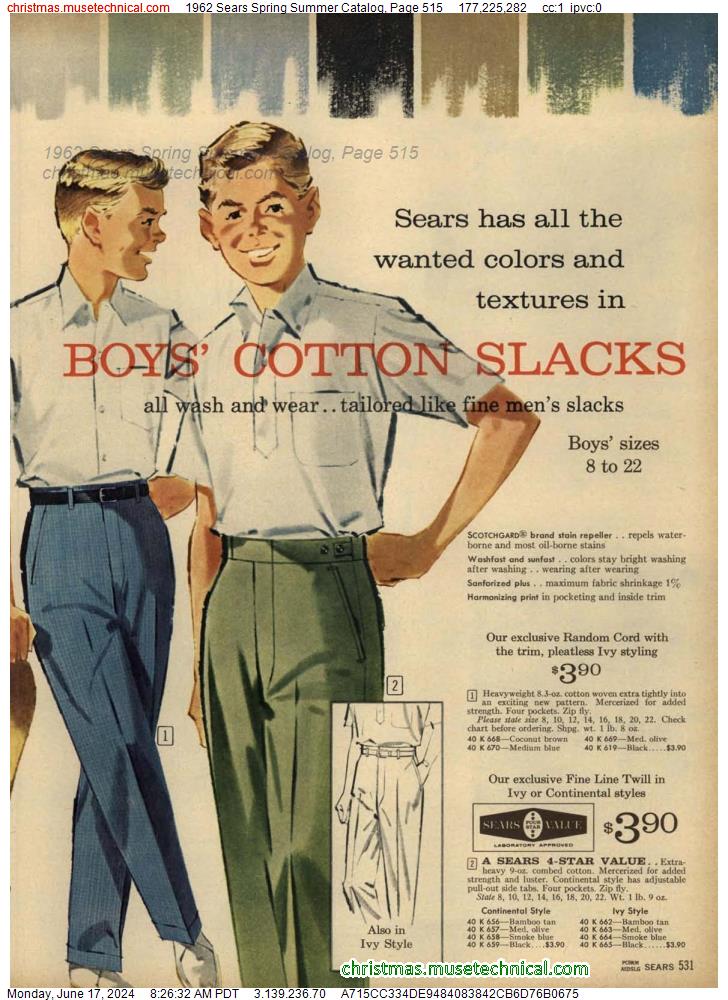 1962 Sears Spring Summer Catalog, Page 515