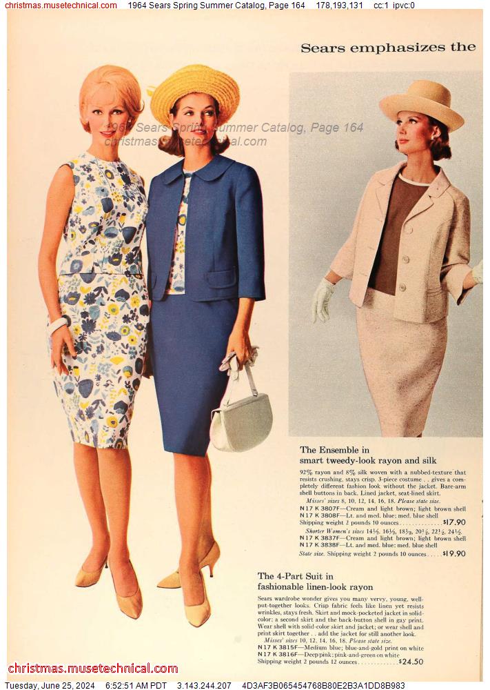 1964 Sears Spring Summer Catalog, Page 164