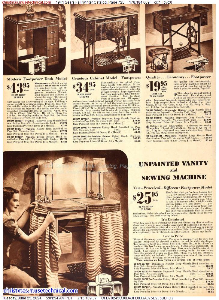 1941 Sears Fall Winter Catalog, Page 725