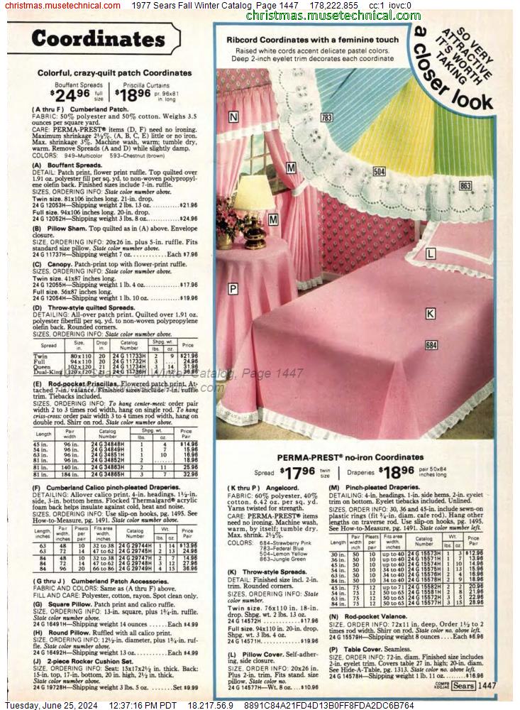 1977 Sears Fall Winter Catalog, Page 1447