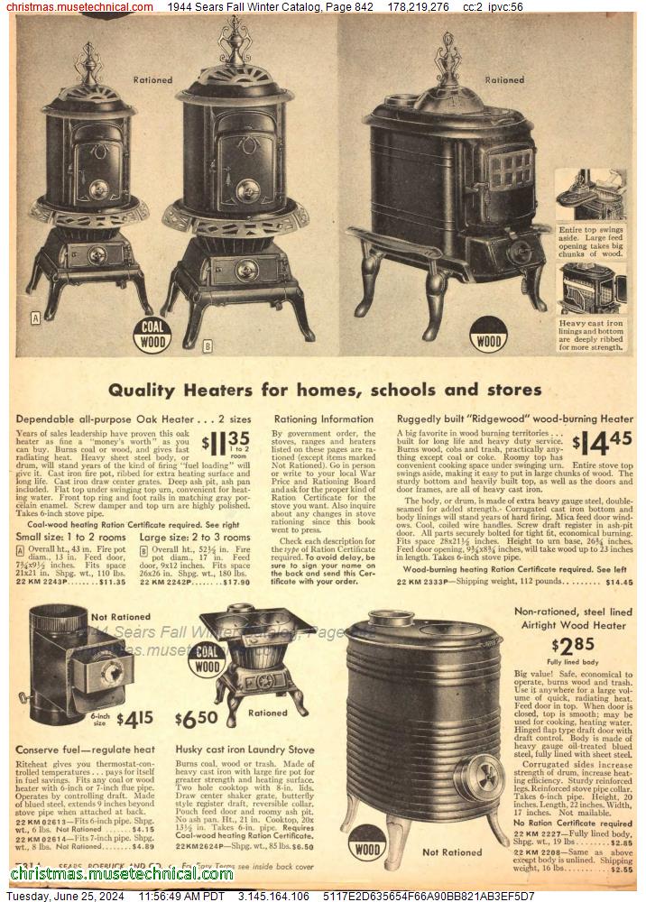 1944 Sears Fall Winter Catalog, Page 842