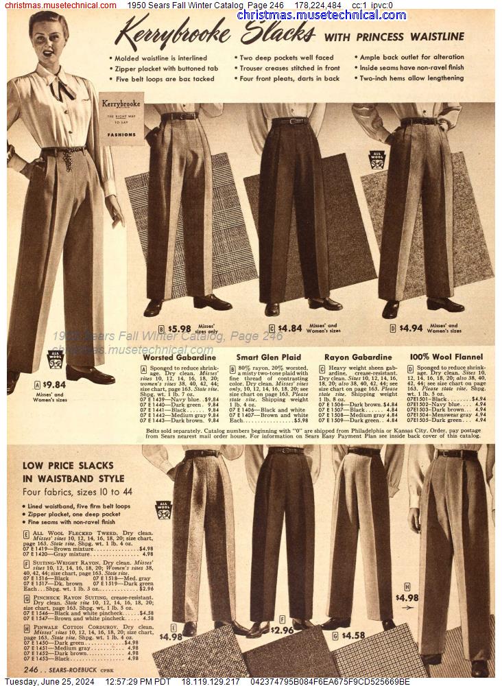 1950 Sears Fall Winter Catalog, Page 246