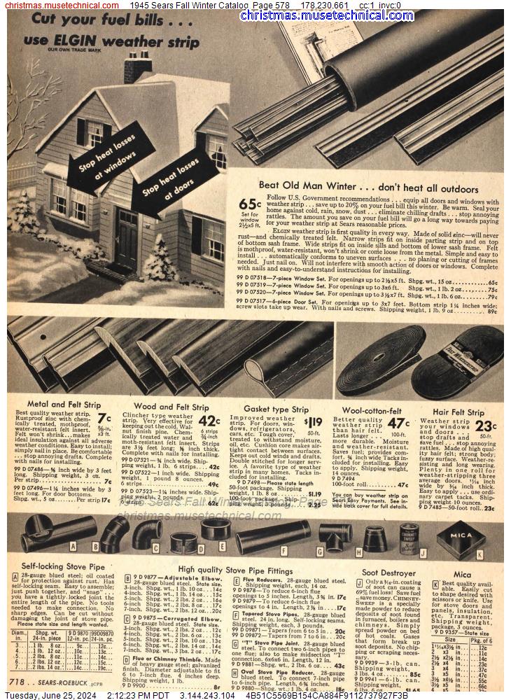 1945 Sears Fall Winter Catalog, Page 578