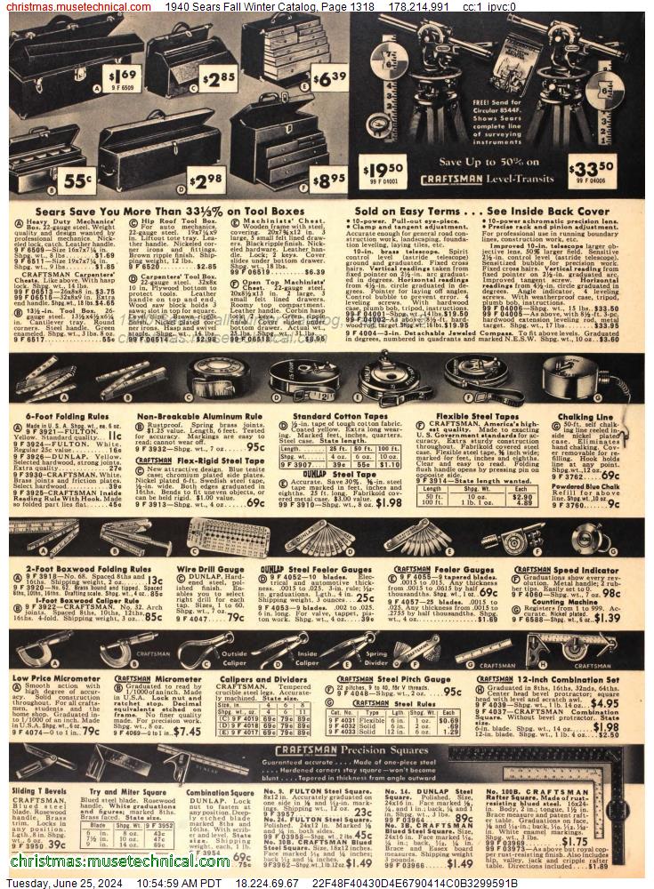 1940 Sears Fall Winter Catalog, Page 1318