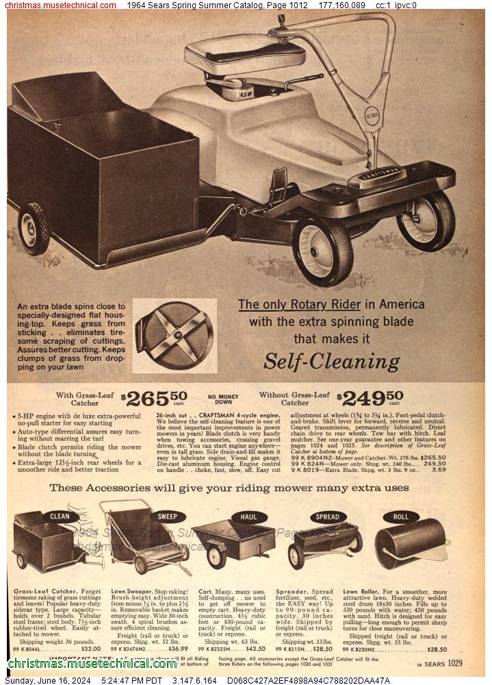 1964 Sears Spring Summer Catalog, Page 1012