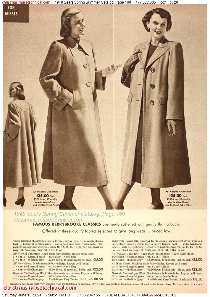1949 Sears Spring Summer Catalog, Page 160