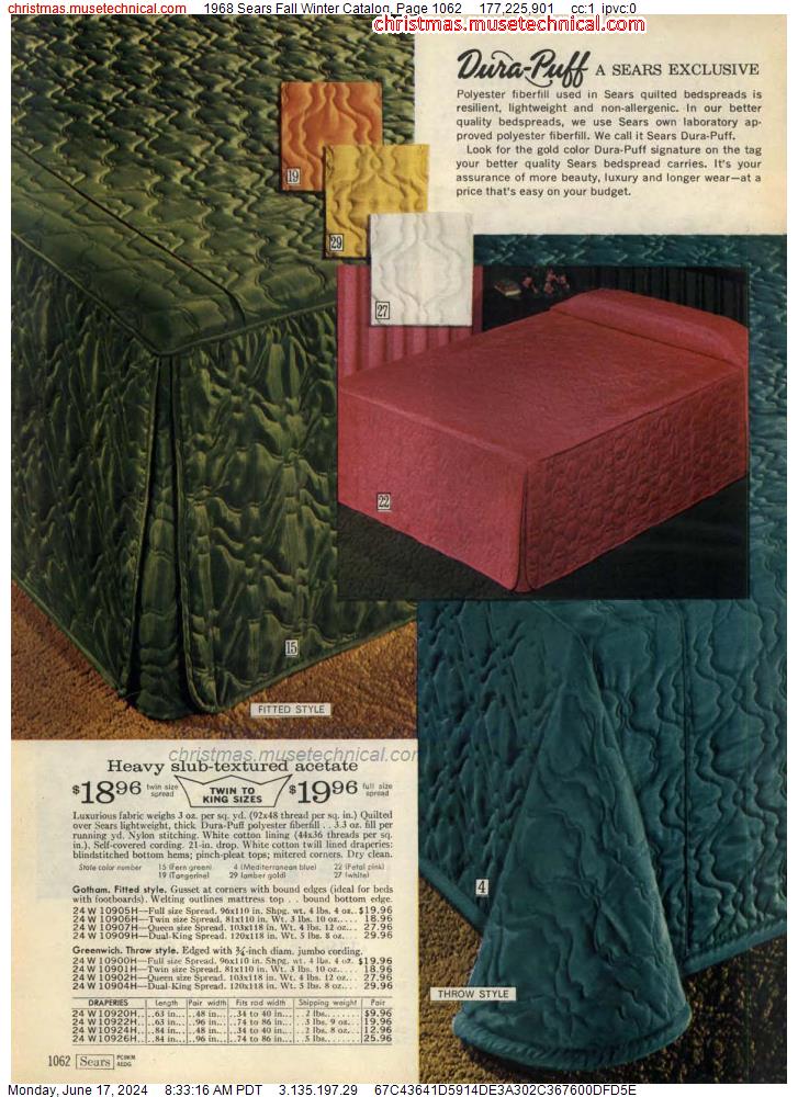 1968 Sears Fall Winter Catalog, Page 1062