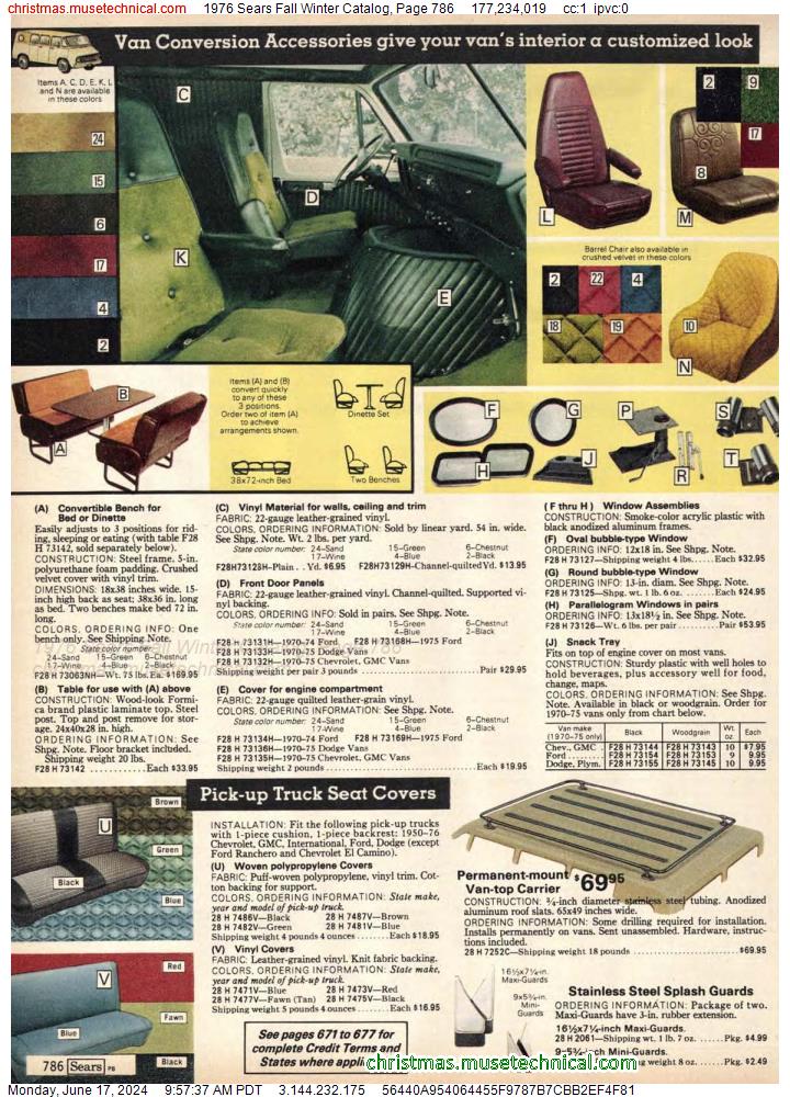 1976 Sears Fall Winter Catalog, Page 786