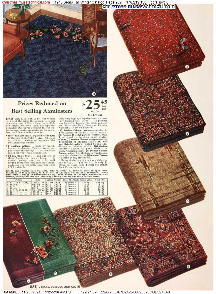 1940 Sears Fall Winter Catalog, Page 982