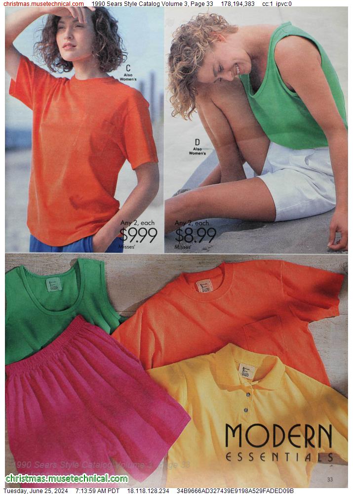 1990 Sears Style Catalog Volume 3, Page 33