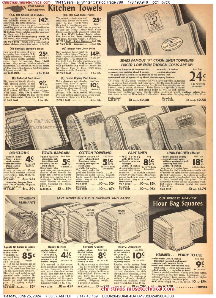 1941 Sears Fall Winter Catalog, Page 780