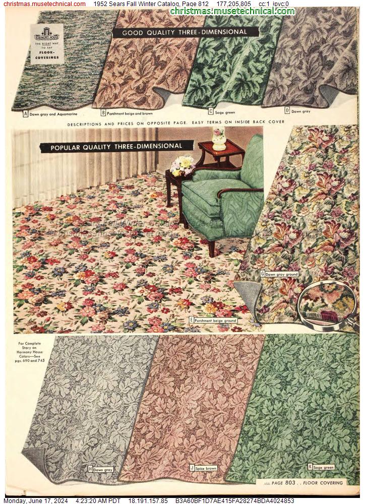 1952 Sears Fall Winter Catalog, Page 812