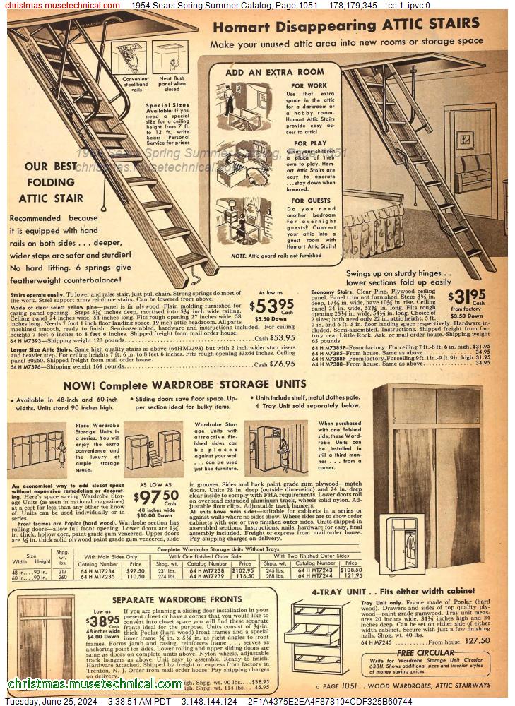 1954 Sears Spring Summer Catalog, Page 1051