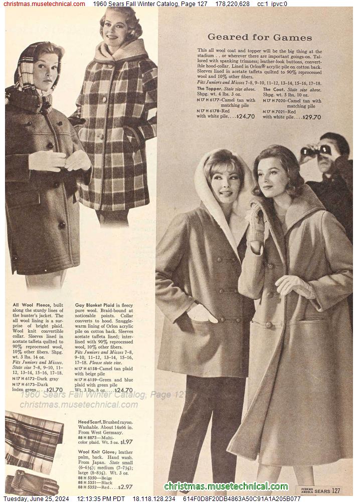 1960 Sears Fall Winter Catalog, Page 127
