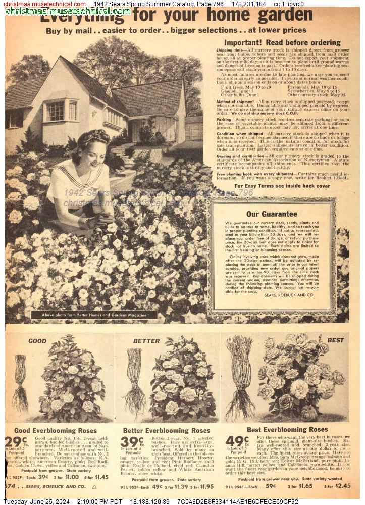 1942 Sears Spring Summer Catalog, Page 796