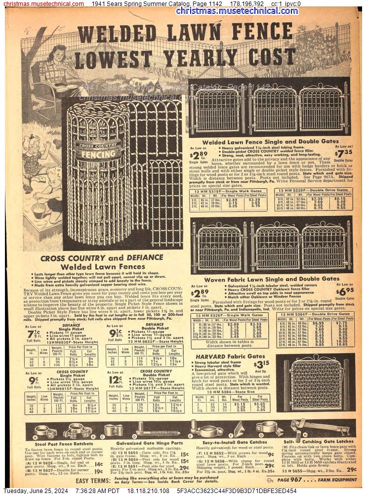 1941 Sears Spring Summer Catalog, Page 1142