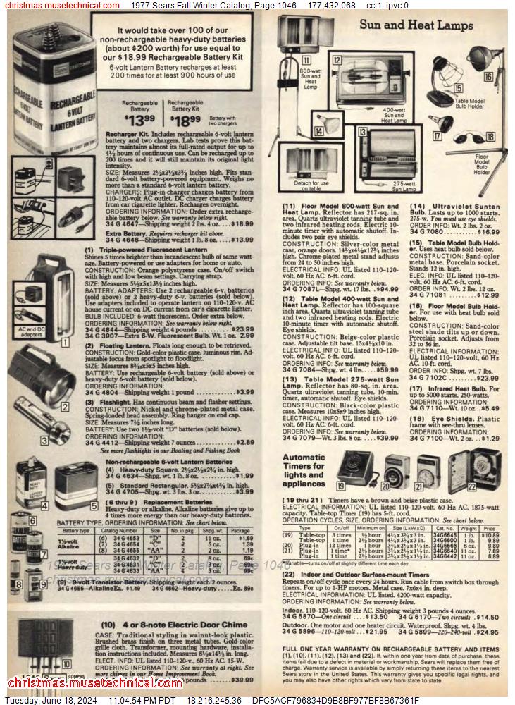 1977 Sears Fall Winter Catalog, Page 1046
