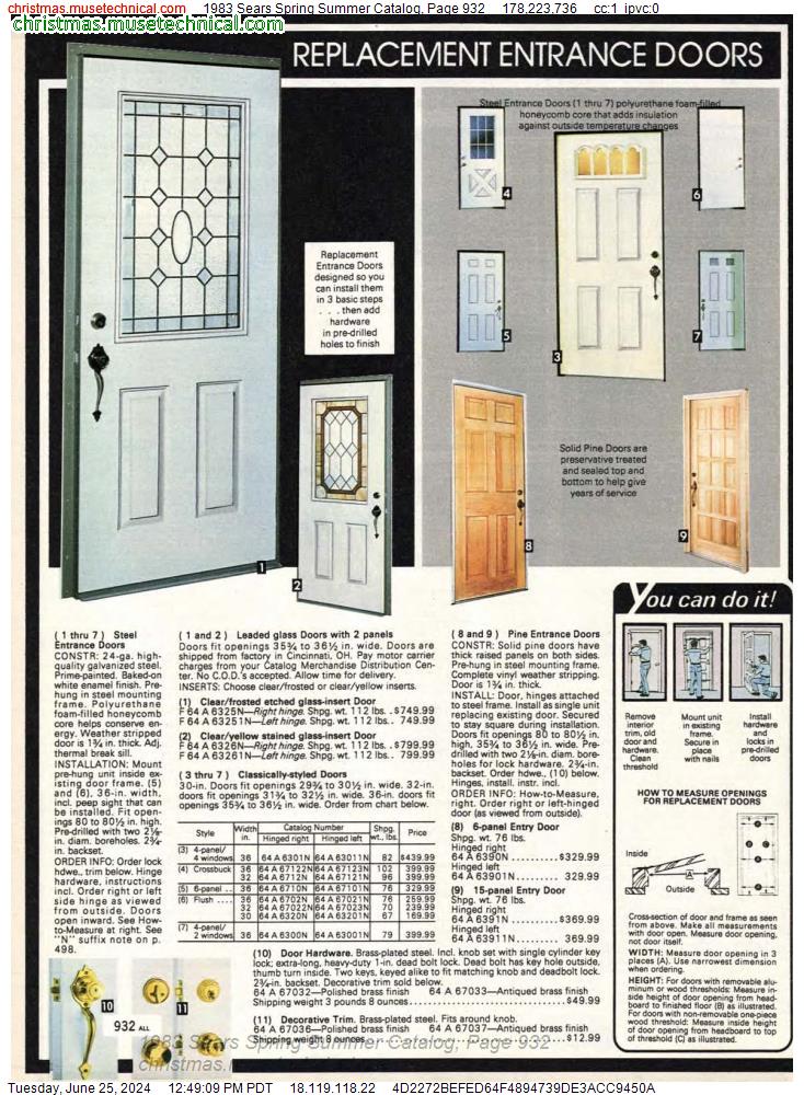 1983 Sears Spring Summer Catalog, Page 932