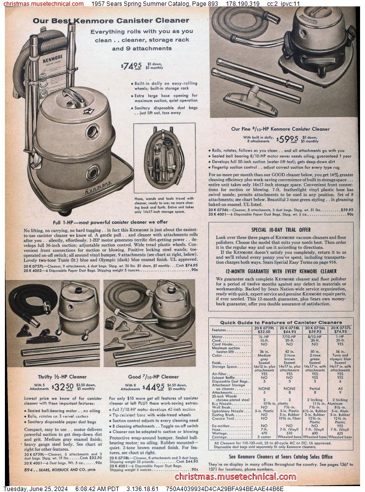 1957 Sears Spring Summer Catalog, Page 893