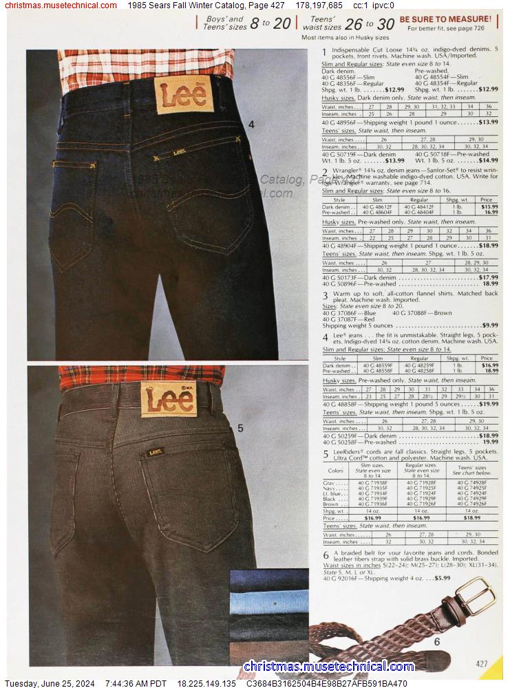 1985 Sears Fall Winter Catalog, Page 427