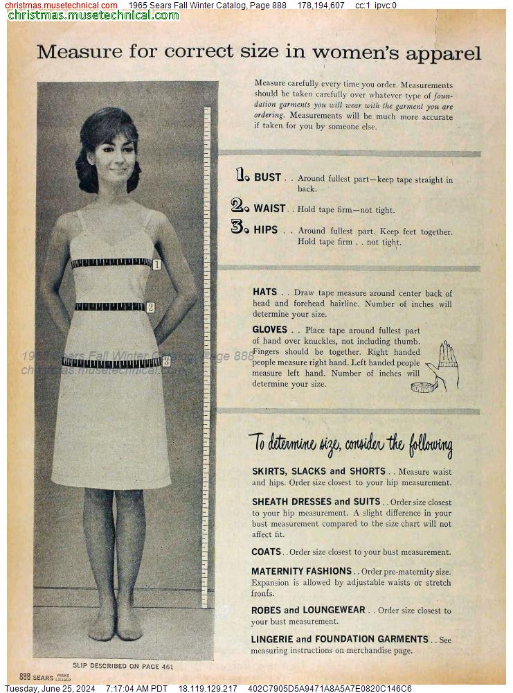 1965 Sears Fall Winter Catalog, Page 888