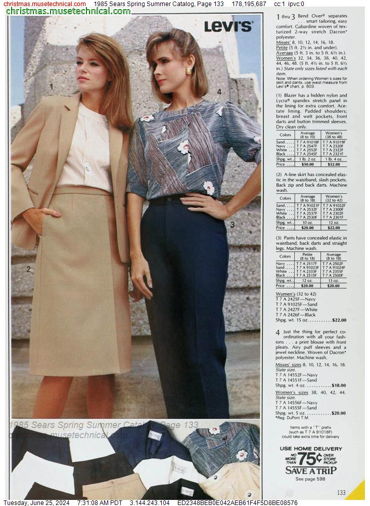 1985 Sears Spring Summer Catalog, Page 133