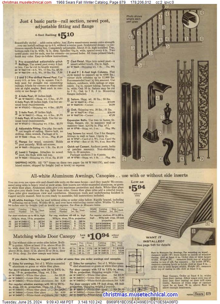 1968 Sears Fall Winter Catalog, Page 879