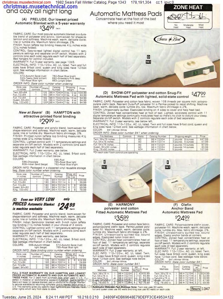 1982 Sears Fall Winter Catalog, Page 1343