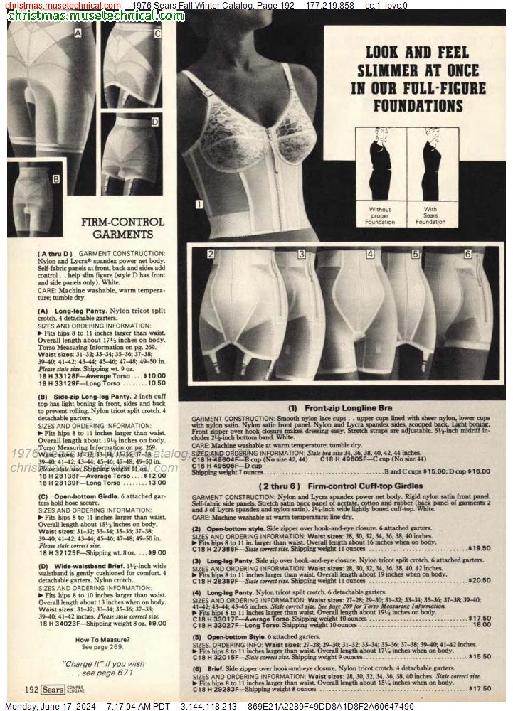 1976 Sears Fall Winter Catalog, Page 192