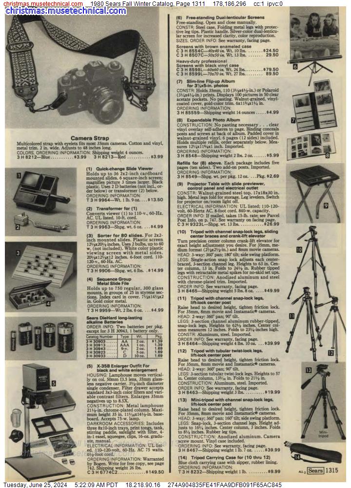 1980 Sears Fall Winter Catalog, Page 1311