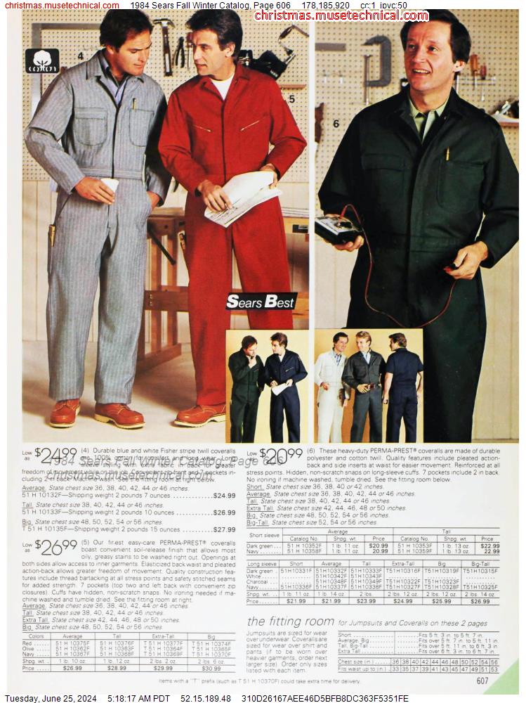 1984 Sears Fall Winter Catalog, Page 606