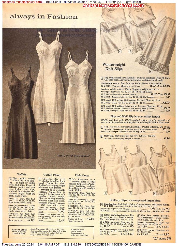 1961 Sears Fall Winter Catalog, Page 237