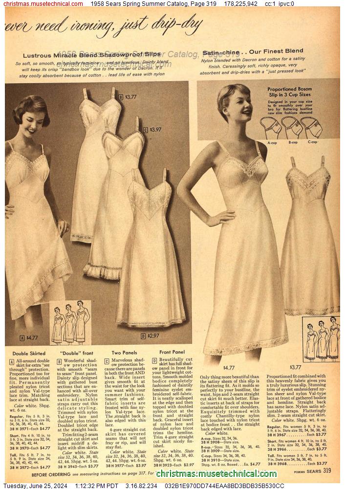 1958 Sears Spring Summer Catalog, Page 319