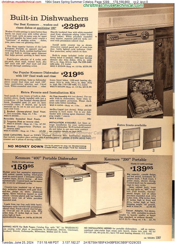1964 Sears Spring Summer Catalog, Page 1289