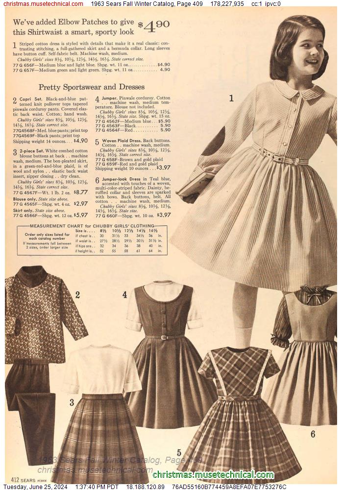 1963 Sears Fall Winter Catalog, Page 409