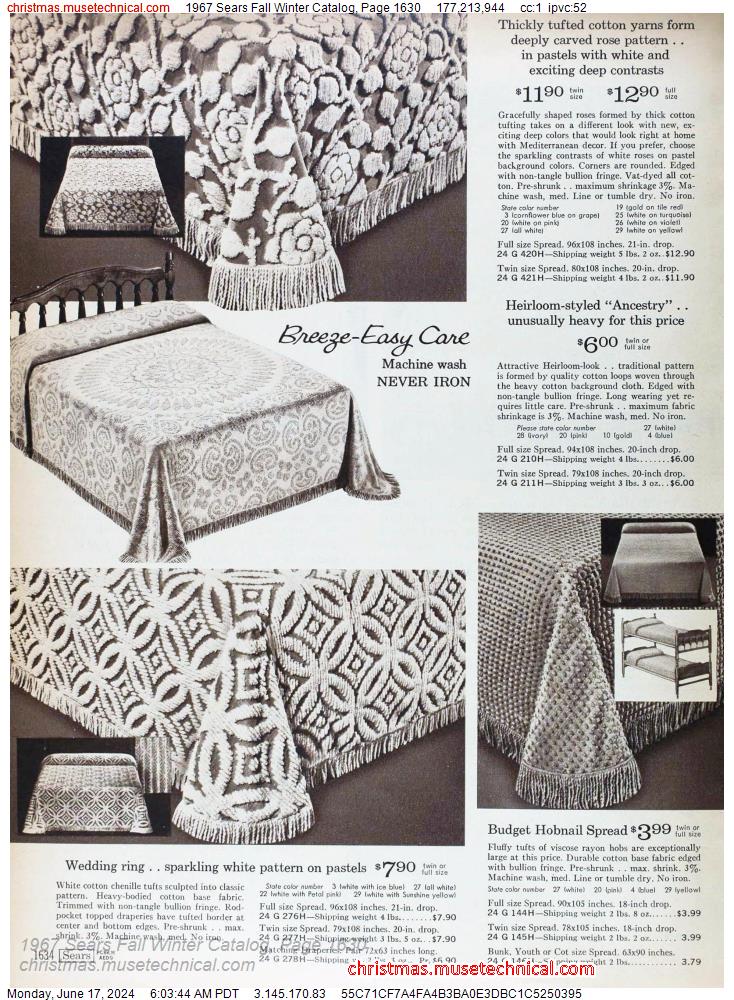 1967 Sears Fall Winter Catalog, Page 1630