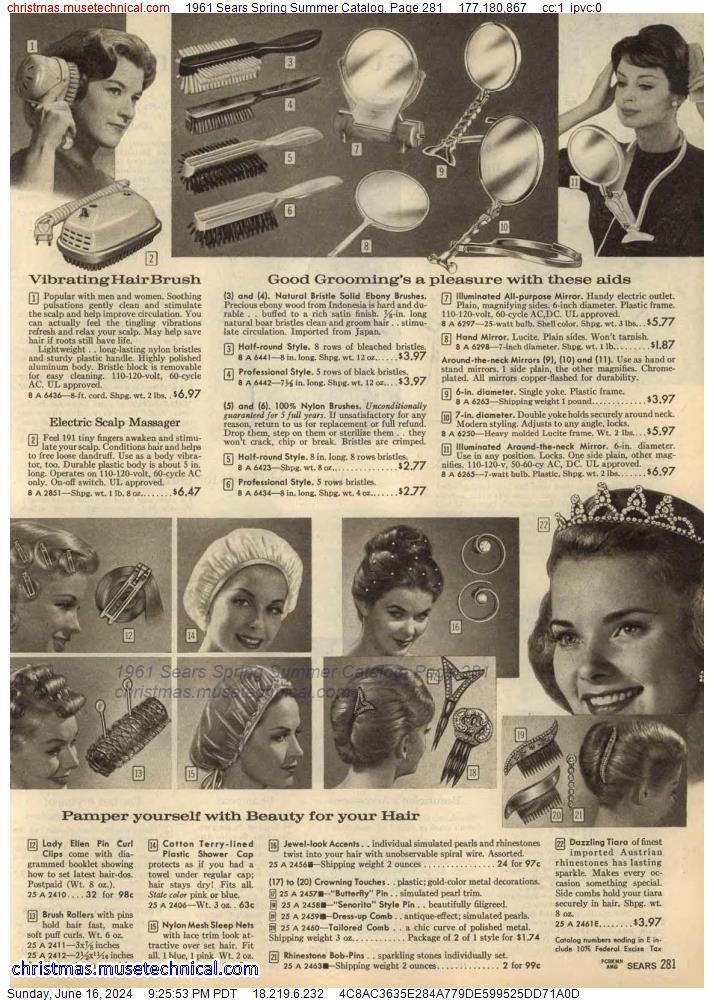 1961 Sears Spring Summer Catalog, Page 281