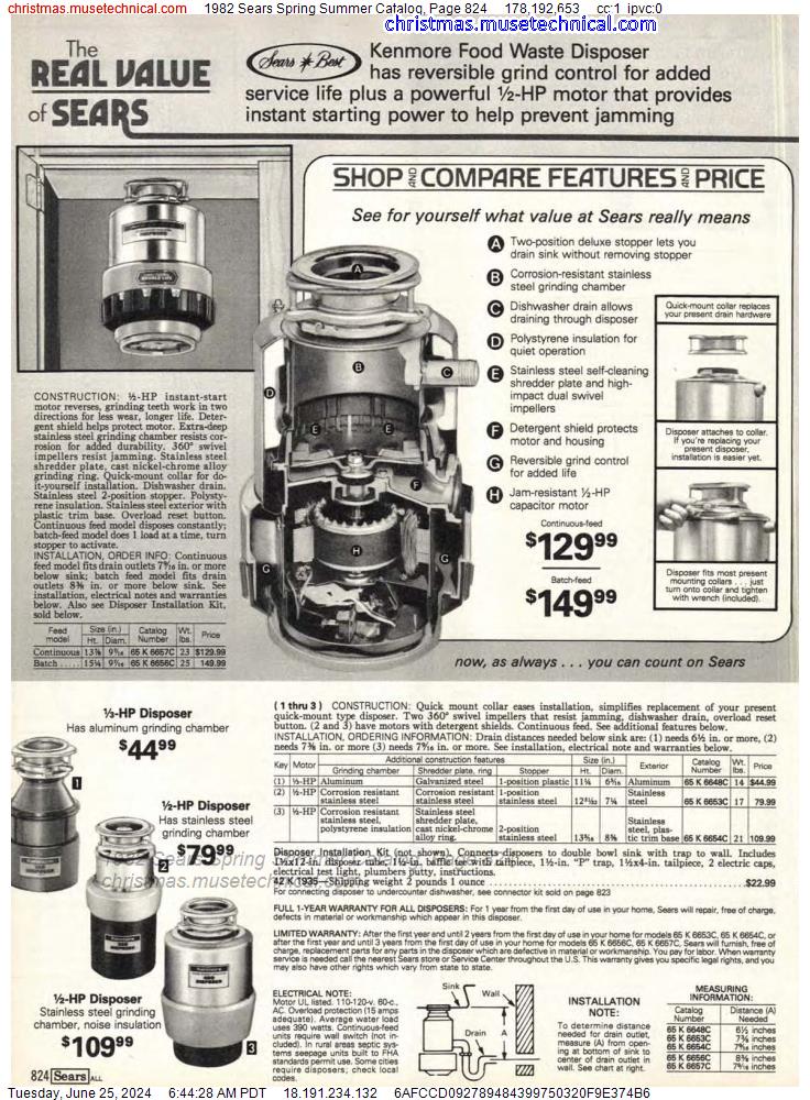 1982 Sears Spring Summer Catalog, Page 824
