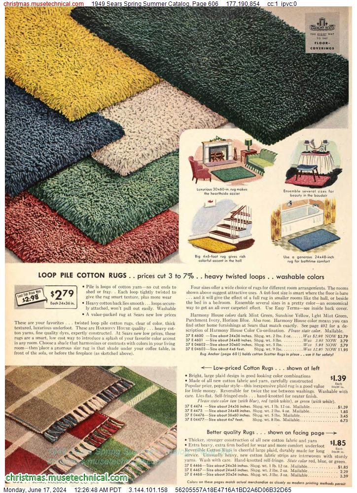 1949 Sears Spring Summer Catalog, Page 606