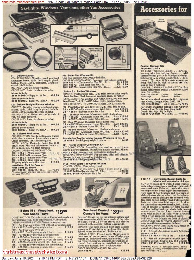 1978 Sears Fall Winter Catalog, Page 804