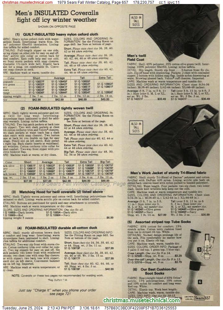 1979 Sears Fall Winter Catalog, Page 657