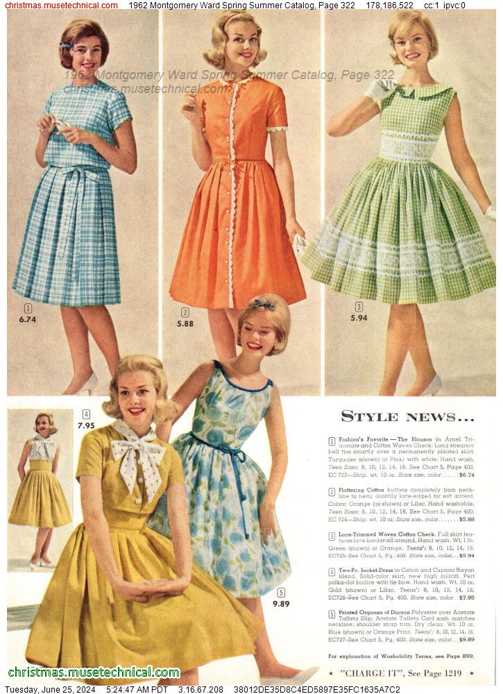 1962 Montgomery Ward Spring Summer Catalog, Page 322