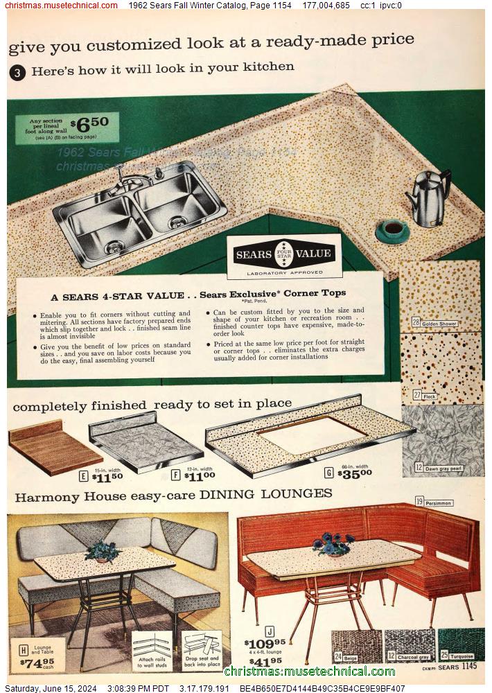 1962 Sears Fall Winter Catalog, Page 1154